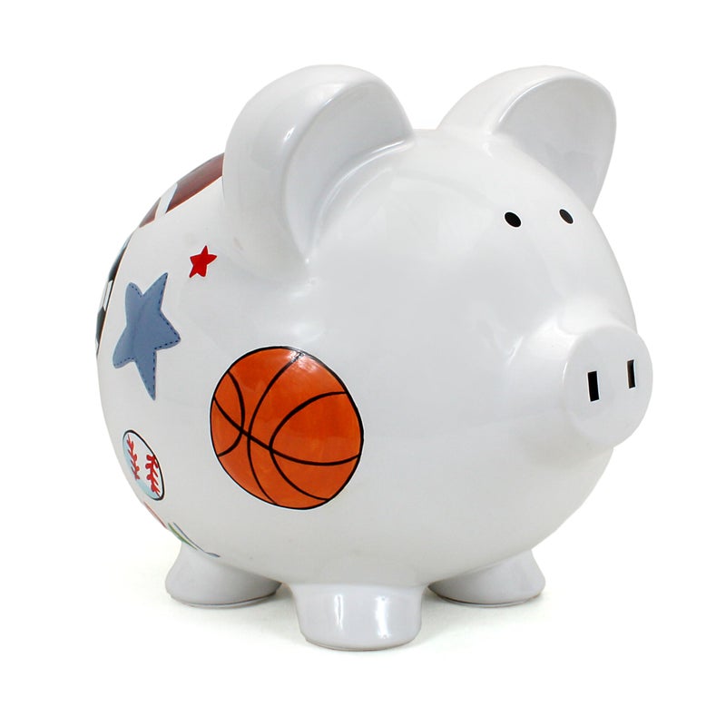 Child to Cherish Ceramic Piggy Bank for Boys, Sports - Image 1